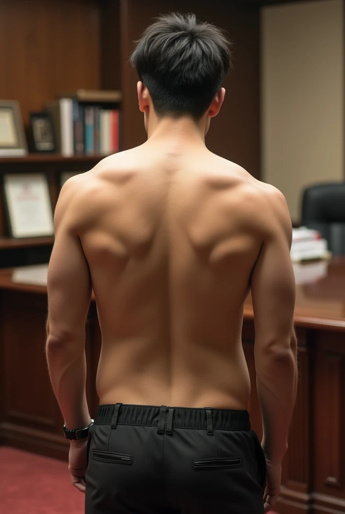 1boy、Real photo style、Photo Quality、Cute handsome man、Mash Hair、Japanese male, 、Slim body、Completely naked、Full nudity、erection、Huge penis、Highest quality、Realistic、beautiful、Back view、Audition Venue、Stand in front of the judges、Wearing a round number tag with &#39;072&#39; around his neck