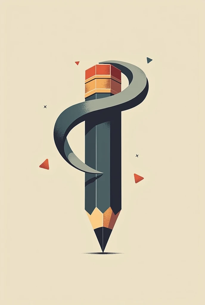 logo a pencil with a curved line that simulates a "passed" and at the same time traces a route or path that symbolizes progress in creativity.