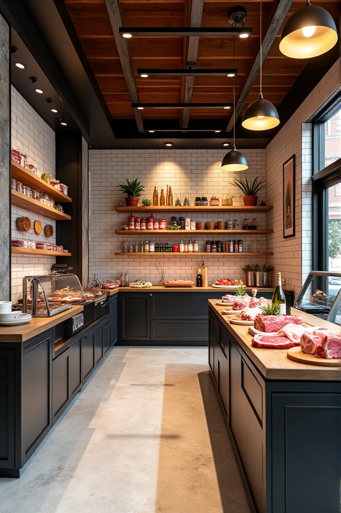 Commercial premises selling meats and modern Mexican style