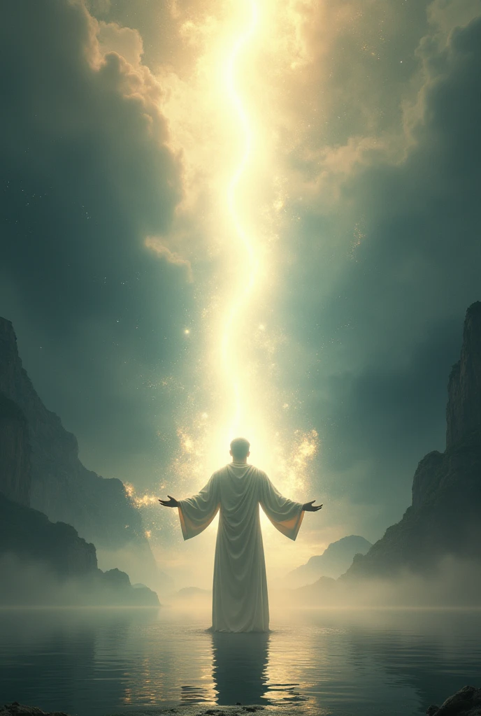 Create a realistic and cinematic image of the transformation that God makes in man