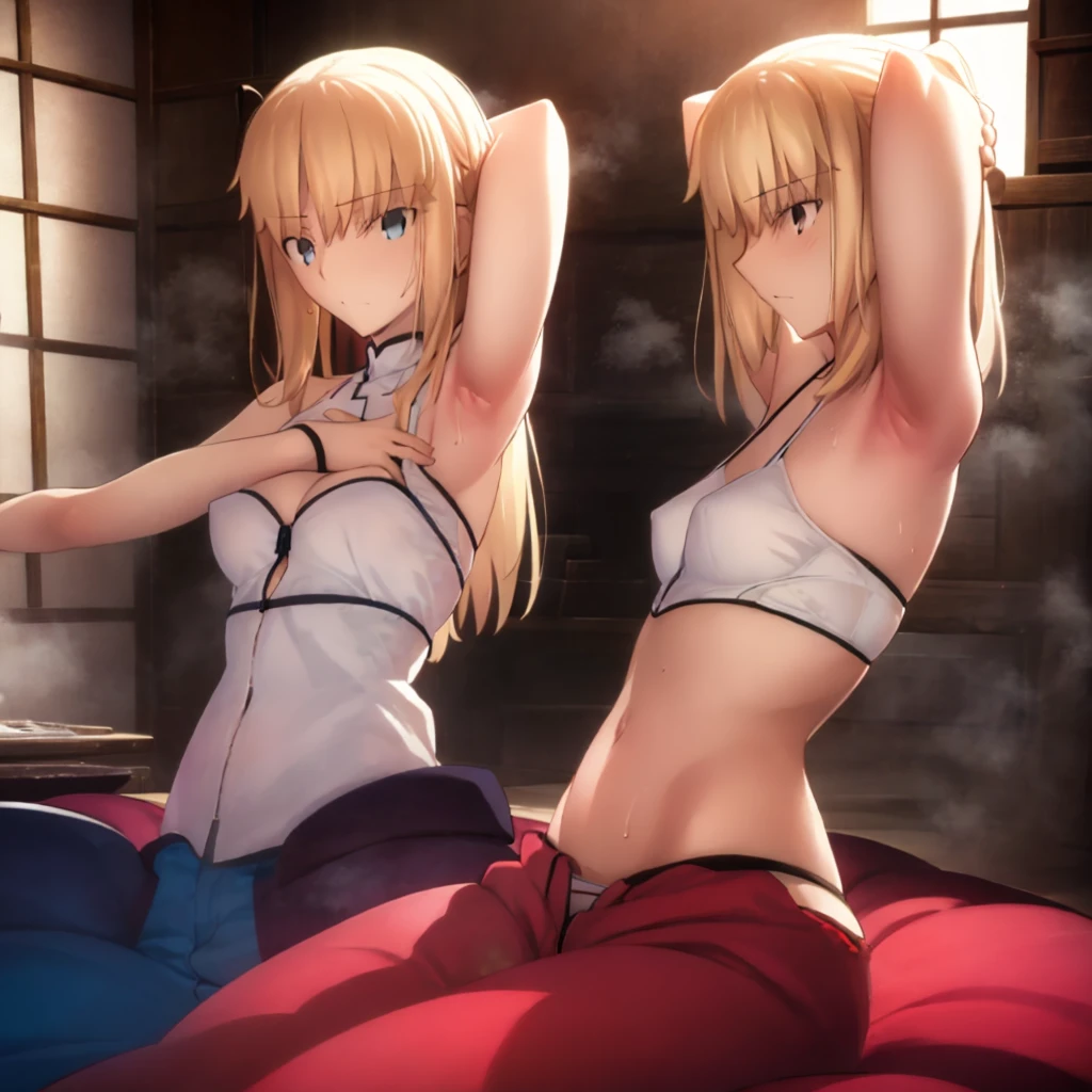 High resolution, 最high resolution,high resolution,{Things to know_f de stay night ufotable:1.15}, Rubio_ Best Quality, masterpiece, フルnude,Sweatだく,Blushing,smile,Armpitアップ,Sweat,Armpitを広げて見せている,bed,Moist,Blonde,whole body,pubic hairあり,Love juice,Armpit,side,sideの下,Armpitの下,sideアップ,Sweatをかいている,sideSweat,Upper Body, 1 person,sideズーム,Armpitズーム,Armpitを見せつける,sideを見せつける,両Arms behind head,nude,Raise your arms, Inner cavity reflection,whole body,Two arms,Alone,sexy,1 personだけ,Looking at me,膣からsemenが垂れている,front,pubic hair,Obscene lines,Ray tracing,Slender body,E Cup,Embarrassing,Armpit強調,side強調,ArmpitSweat,sideSweat,Wet Skin,Open your mouth,Noise Reduction,((Place your hands behind your head)),Emphasis on the crotch,Chest Enhancement,stage,Perfect lighting,体をfront,Look up,looking at the camera,真front,I don't want to go away.,体をfront,両Raise your arms,両Arms behind head,Embarrassing,Hands behind head,Hotel Rooms,bedの上,全naked,naked,膣からsemenが垂れている,bedに横たわる,,フルnude,オイルを塗ったテカテカのsideの下を見せる、オイルを塗った光沢のあるsideの下:1.30、Surreal、sideの下、オイルを塗った光沢のあるsideの下:1.30、光沢のあるsideの下、オイルを塗ったぬるぬのsideの下:1.30、ぬるぬるした光沢のあるsideの下:1.20、明るく詳細なsideの下、sideの下の細かいシワ:1.7、リアルなsideのシワ:1.7、sideの下を照らす光:1.4、side毛穴の細部まで), Armpit見せポーズ,side見せポーズ,Nipples,Nipplesが立っている,No clothes,素っnaked,Armpitアップ,sideアップ,NaughtyなArmpit,Naughtyなside,Sweat,Naughty,Arms behind head,Armpitを広げる,sideを広げる,Embarrassed look,Love juiceが垂れている,NaughtyなPussy,体をfrontへ,pubic hairが生えている,pubic hair,semen,semenまみれ,Naughtyな体,Naughtyな身体,NaughtyなPussy,Naughtyなgenital,genital,NaughtyなPussy,Naughtyなnaked,Naughtyなnaked体,Naughtyな肉体,Naughtyなボディー,恥ずかしそうにArmpitを見せている,恥ずかしそうにsideを見せている,lotion,lotionまみれ,Vaginal fluid,Vaginal fluidが垂れている,Love juice,Love juiceが垂れている,semenでベタベタ,Sticky with semen,Sperm,Spermまみれ,Spermでベタベタ,Pussy,Pussyを見せつける,Pussy,Pussyを見せつける,Embarrassed look,Groinにタトゥー,Groin,View your viewers,genital,女genital,湿ったArmpit,湿ったside,smile,4K,(8k),Noise Reduction,Place your hands behind your head,Emphasis on the crotch,((Place your hands behind your head)),(Shiny, oily skin), Raise the hand, (Raise your arms above your head:1.5), Put your arms behind your head, sideの下, (sideの下 into viewer's face:1.5), (View your viewers:1.5), Raise the hand,蒸れたArmpit,蒸れたside, sideの下を露出させる,Armpitの下を露出させる,両手を頭に当ててbedに座わる,蒸れたArmpit,蒸れたside,Armpitをアップ,sideをアップ