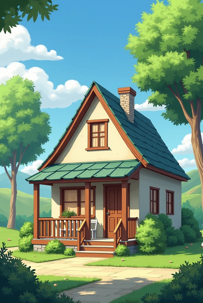A small, simple house with a small balcony., 2 bedrooms with en-suite bathrooms