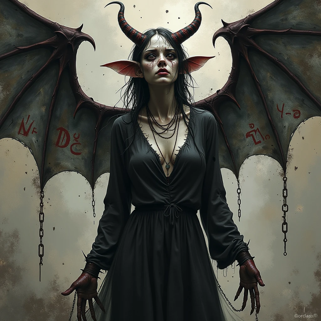 Full Body Portrait:1.0、the red queen_Cthulhu神話、((Many snakes grow from his head like hair._Large bat wings on his back_Big fangs_Beautiful young woman:1.9))、Red sheer dress、Surreal、grotesque、Very detailed、とてもRealistic、Beautiful and detailed、Beautiful and delicate lips、Very detailed、Long eyelashes、Ancient Mystical Beings、Space horror、Surreal、Dark fantasy、Fascinating pose、erotic、Sensual、Amorous、Provocative、Intimate、Fascinating、Sensual、Shiny skin、Perfect Skin、Perfect body、elegant、mature、feminine、Fascinating、impressive、wonderful、Breathtakingly beautiful、Cinema Lighting、Dramatic lighting、Chiaroscuro lighting、High-end digital art、masterpiece、Concept Art、Very detailedな、Very detailed、8K、Highest quality、Surreal、Realistic、Cthulhuu、Cthulhu、Living things、EdobHorrorLandscape、