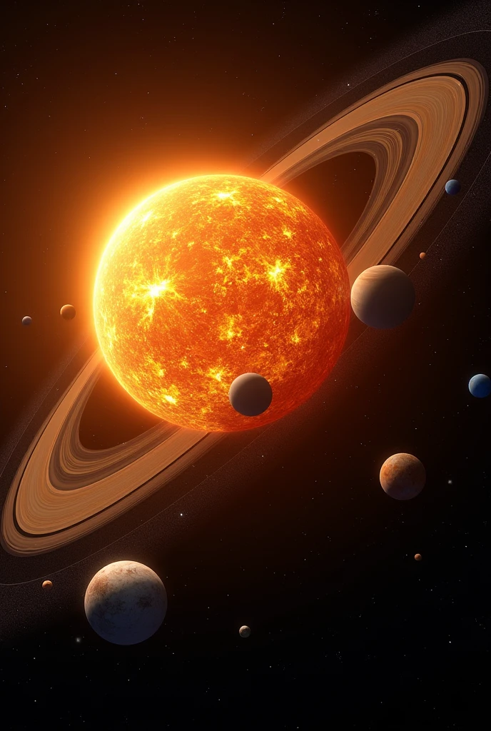 Sun with all 8 planet in 3d