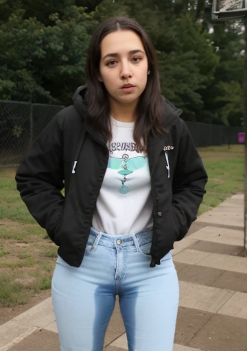 Depth of field , (( hands on hips )) , (( legs open )) , (( feet apart )) , (( seductive expression )) , short height , saggy breasts , sagging breasts , (( lots of belly fat )), (( fat stomach )) , (( sagging belly )) (( sagging stomach )), (( over hanging belly )) , (( over hanging stomach )),portrait ,1 girl ,cute, 18 year old , ( pointy upturned nose),( long thin nostrils ),long pony tail hair , (( mouth open )) , pouting ,(( looking down her pants )) , (raising eyebrow) , (( naked )) ,masterpiece, best quality, ultra-detailed, (( in a very busy park )) ,shadows, clear sky, (skin texture) , (warm hue, warm tone:1.2), sidelighting,contrast, ultra high res, best shadow, RAW, (( exposing crotch )), (( unshaven )) , (( hairy pussy )) , (( showing pubic hair )) , (( lots of people in the background )) , crowd , ((nsfw))