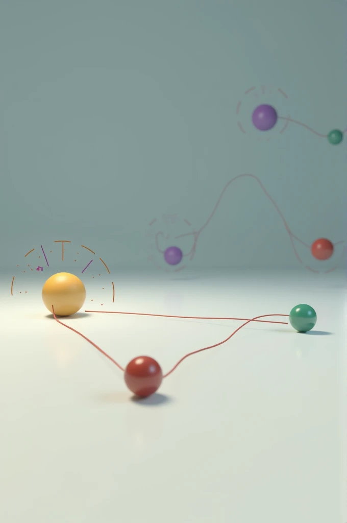 Image of a negatively charged electron and a positively charged proton showing that they are separated by a distance but attract each other at the same time