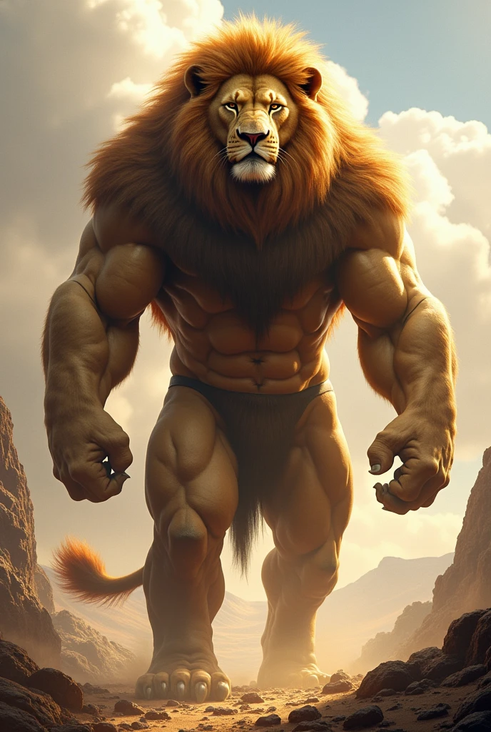 Giant muscular body lion