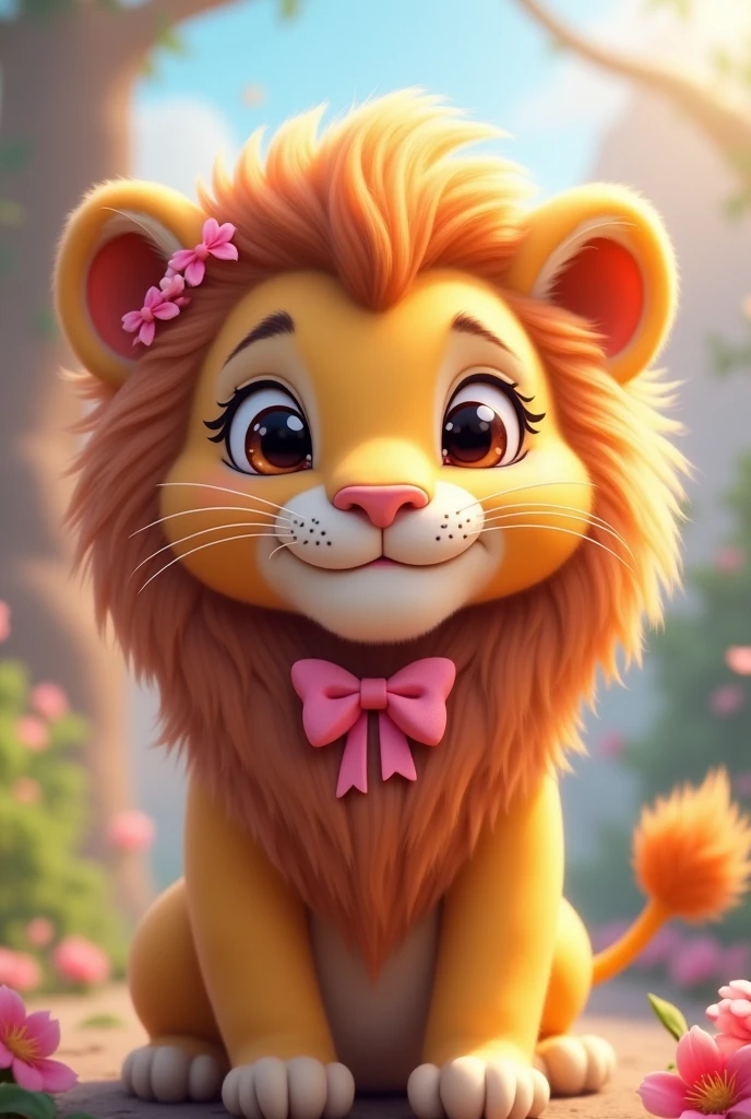 Avatar Lion wearing pink bow