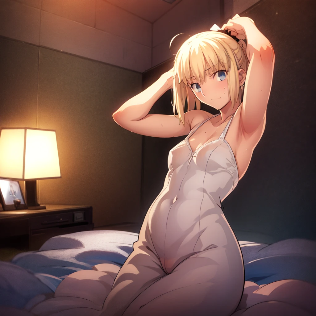 High resolution, 最high resolution,high resolution,{Things to know_f de stay night ufotable:1.15}, Rubio_ Best Quality, masterpiece, フルnude,Sweatだく,Blushing,smile,Armpitアップ,Sweat,Armpitを広げて見せている,bed,Moist,Blonde,whole body,pubic hairあり,Love juice,Armpit,side,sideの下,Armpitの下,sideアップ,Sweatをかいている,sideSweat,Upper Body, 1 person,sideズーム,Armpitズーム,Armpitを見せつける,sideを見せつける,両Arms behind head,nude,Raise your arms, Inner cavity reflection,whole body,Two arms,Alone,sexy,1 personだけ,Looking at me,膣からsemenが垂れている,front,pubic hair,Obscene lines,Ray tracing,Slender body,E Cup,Embarrassing,Armpit強調,side強調,ArmpitSweat,sideSweat,Wet Skin,Open your mouth,Noise Reduction,((Place your hands behind your head)),Emphasis on the crotch,Chest Enhancement,stage,Perfect lighting,体をfront,Look up,looking at the camera,真front,I don't want to go away.,体をfront,両Raise your arms,両Arms behind head,Embarrassing,Hands behind head,Hotel Rooms,bedの上,全naked,naked,膣からsemenが垂れている,bedに横たわる,,フルnude,オイルを塗ったテカテカのsideの下を見せる、オイルを塗った光沢のあるsideの下:1.30、Surreal、sideの下、オイルを塗った光沢のあるsideの下:1.30、光沢のあるsideの下、オイルを塗ったぬるぬのsideの下:1.30、ぬるぬるした光沢のあるsideの下:1.20、明るく詳細なsideの下、sideの下の細かいシワ:1.7、リアルなsideのシワ:1.7、sideの下を照らす光:1.4、side毛穴の細部まで), Armpit見せポーズ,side見せポーズ,Nipples,Nipplesが立っている,No clothes,素っnaked,Armpitアップ,sideアップ,NaughtyなArmpit,Naughtyなside,Sweat,Naughty,Arms behind head,Armpitを広げる,sideを広げる,Embarrassed look,Love juiceが垂れている,NaughtyなPussy,体をfrontへ,pubic hairが生えている,pubic hair,semen,semenまみれ,Naughtyな体,Naughtyな身体,NaughtyなPussy,Naughtyなgenital,genital,NaughtyなPussy,Naughtyなnaked,Naughtyなnaked体,Naughtyな肉体,Naughtyなボディー,恥ずかしそうにArmpitを見せている,恥ずかしそうにsideを見せている,lotion,lotionまみれ,Vaginal fluid,Vaginal fluidが垂れている,Love juice,Love juiceが垂れている,semenでベタベタ,Sticky with semen,Sperm,Spermまみれ,Spermでベタベタ,Pussy,Pussyを見せつける,Pussy,Pussyを見せつける,Embarrassed look,Groinにタトゥー,Groin,View your viewers,genital,女genital,湿ったArmpit,湿ったside,smile,4K,（8k）,Noise Reduction,Place your hands behind your head,Emphasis on the crotch,((Place your hands behind your head)),(Shiny, oily skin), Raise the hand, (Raise your arms above your head:1.5), Put your arms behind your head, sideの下, (sideの下 into viewer's face:1.5), (View your viewers:1.5), Raise the hand,蒸れたArmpit,蒸れたside, sideの下を露出させる,Armpitの下を露出させる,両手を頭に当ててbedに座わる,蒸れたArmpit,蒸れたside,Armpitをアップ,sideをアップ,