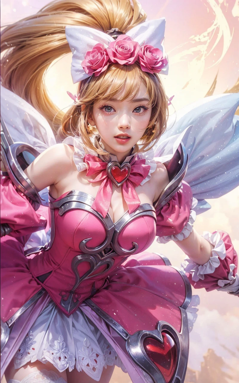 Beautiful long hair cute Chinese girl,Twenty-two years old,(face round:1.3),A shallow shy smile,(large black eyes),(Very detailed and perfect facial depiction),(Long dark brown hair:1.1),(Half-body appearance),A shiny crown is worn on his head,Light grass green silk fabric, (Beautifully decorated birthday cake:1.2), facing to audience,From below, Birthday is being celebrated, Happy look,(A variety of flowers:1.2),(surrounded by flower:1.2), happy birthay,good luck,joy,Sprinkle flowers,Beautiful girl,(light and shadow effect),(vivd colour),(Color splattering),(Obvious layers),(Ink painting style),(Photography Award),(8k wallpaper),(Masterpiece),(best qualtiy),A picture,realisticlying
