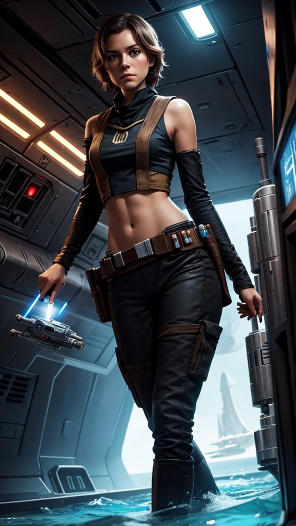 Starwars, cantina, slim, female, smuggler, ship captain, nautilan companion