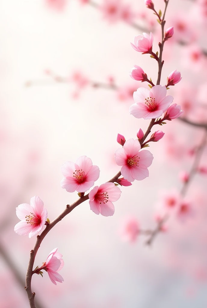 Draw peach blossom branches