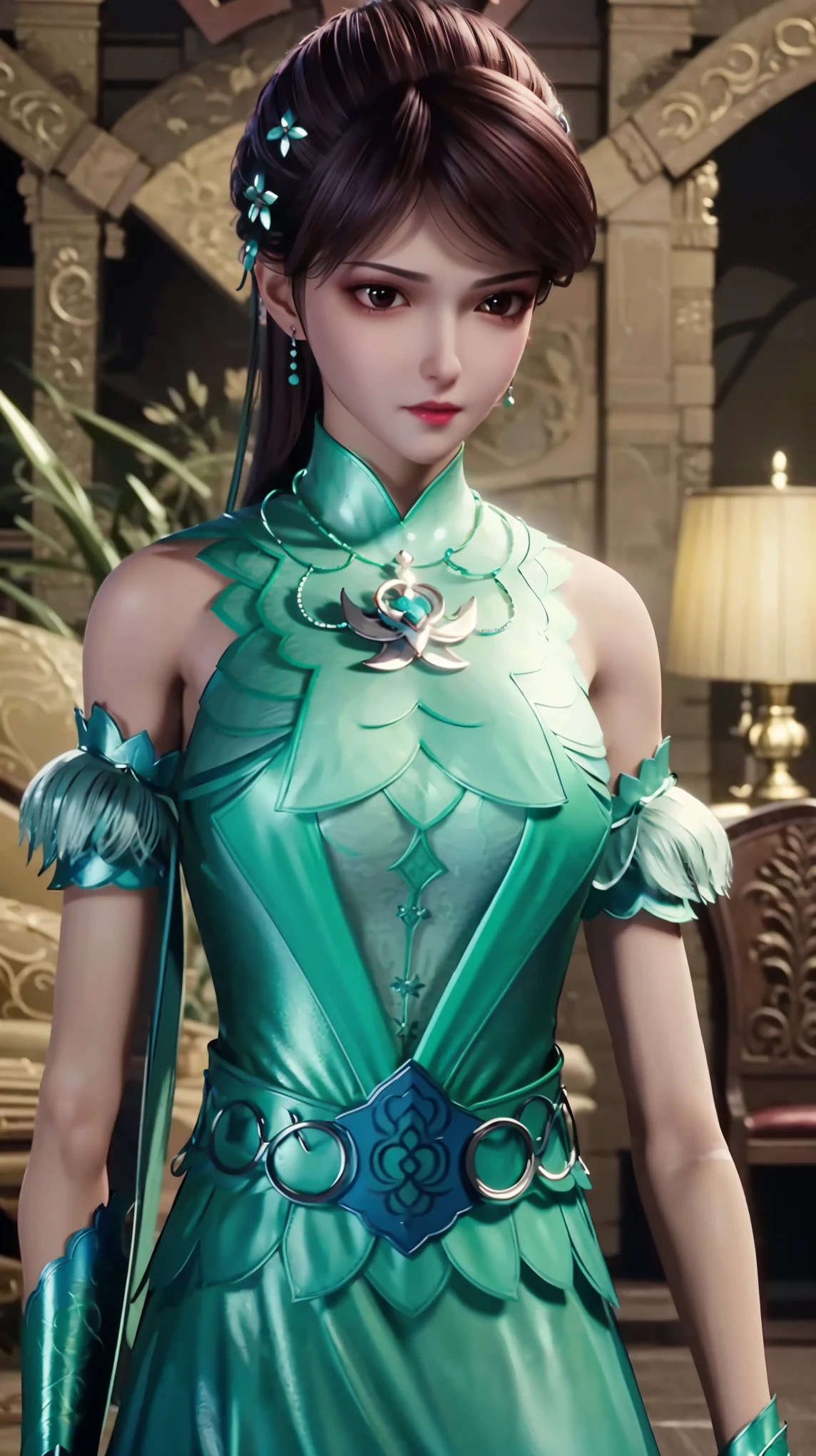 Arad woman in a dress sitting on a throne, cute anime waifu in a nice dress, trending on cgstation, 8K high quality detailed art, anime barbie in white, highly detailed exquisite fanart, Extremely detailed Artgerm, the anime girl is crouching, Flowing magic robe, Beautiful and attractive anime woman, WLOP 和 Sakimichan