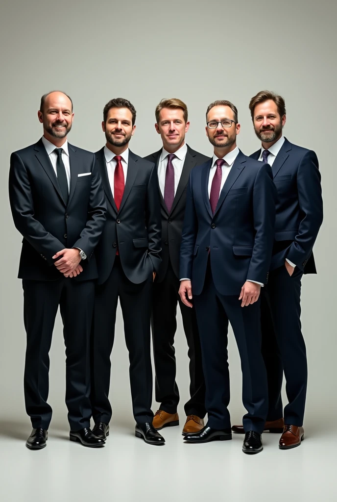 I want to generate an image of the raspberry creators together dressed formally, eben upton rob mullins jack lang alan mucroft and pete lomas make the image look real