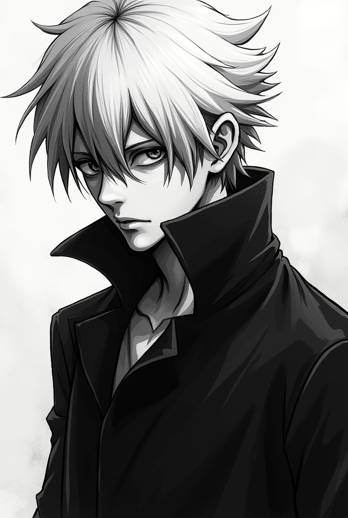 Fan art de near de death note blanco y negro