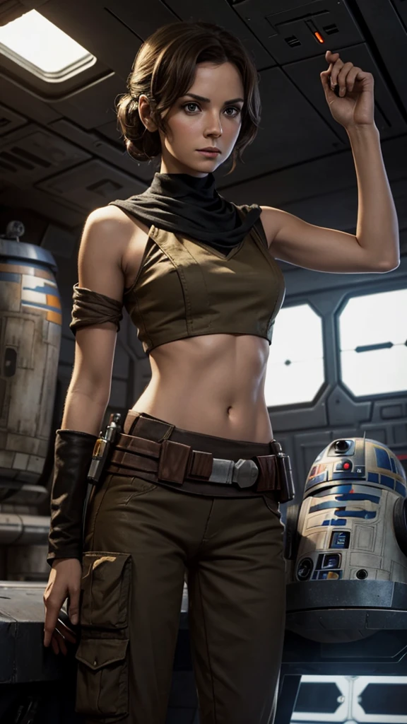 Daisy Ridley face, masterpiece 1.3, Ultrarealistic face, slim athletic physique, small flat breasts, round ass, cameltoe, sweaty body glistening skin, dirt covered around her body, shameful expression tears in her eyes, peed in her pants; "Rey sits alone in a dark room, her face buried in her hands, tears streaming down her cheeks. The weight of her Palpatine lineage and recent failures press heavily on her spirit."