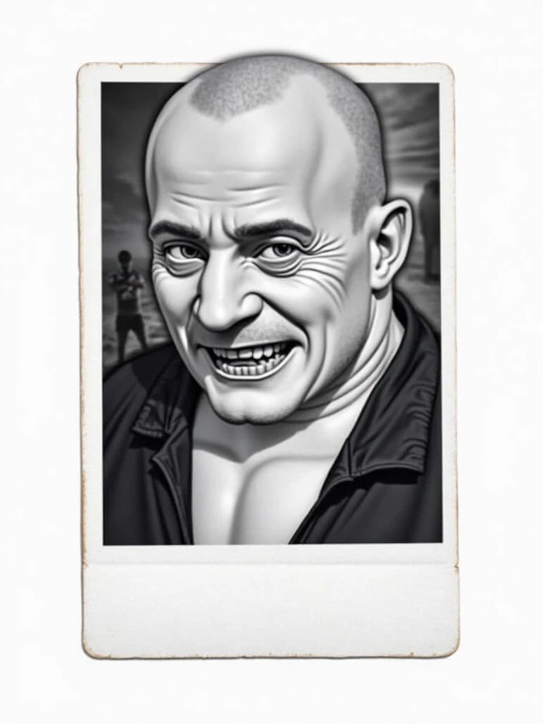 Create an image where the person in the image is in the background on the right. On the front left is an image of an MMA style fighter..