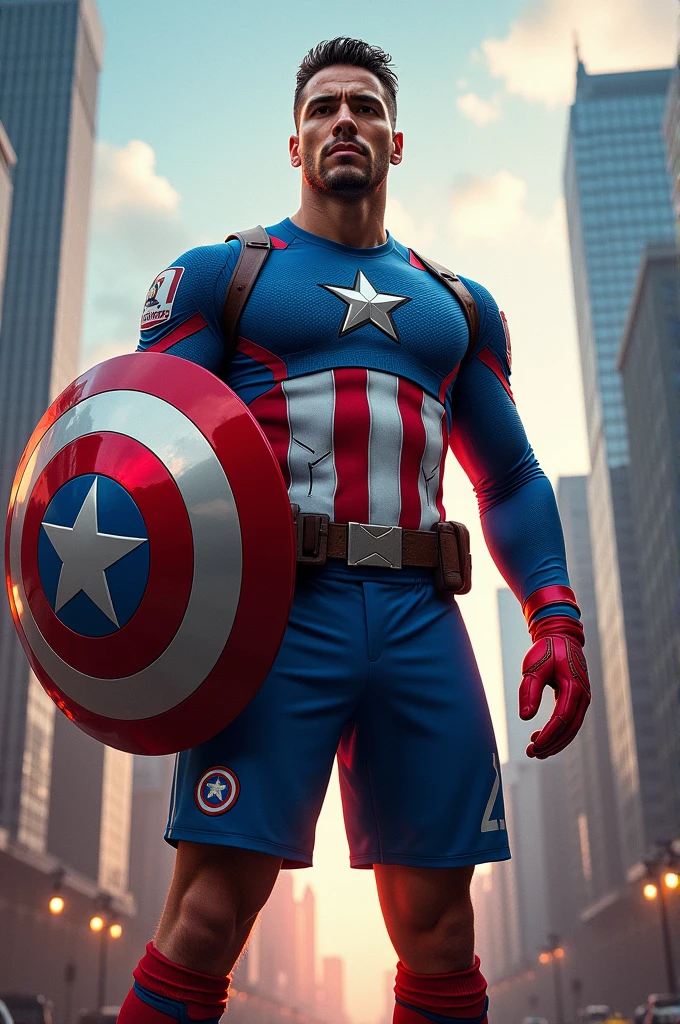 The image of Claudio Bravo as Captain America 