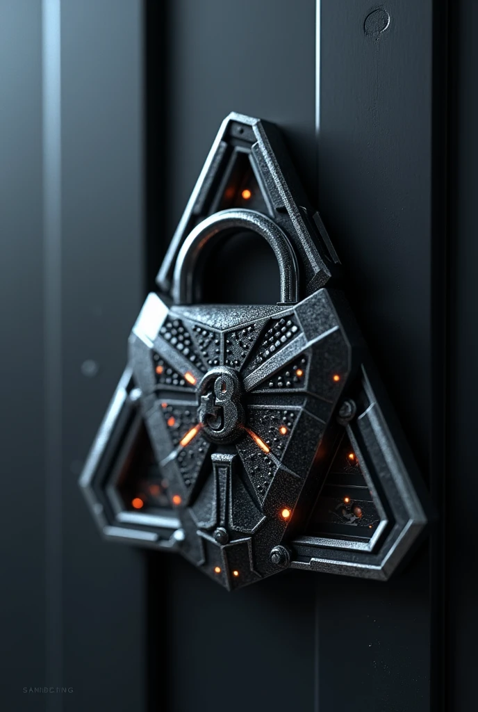 Triangle shape advanced padlock system with a key inside and can also open with keyless