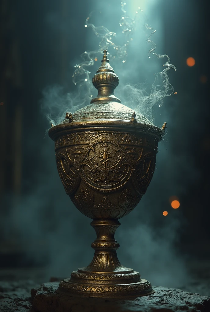 I want an image that has a sense of mystery, with a reliquary and mysterious appearance