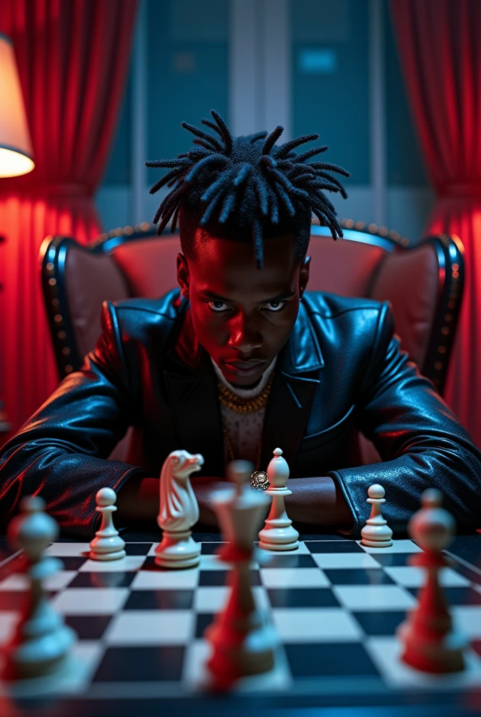generates an image of playboi carti playing chess 