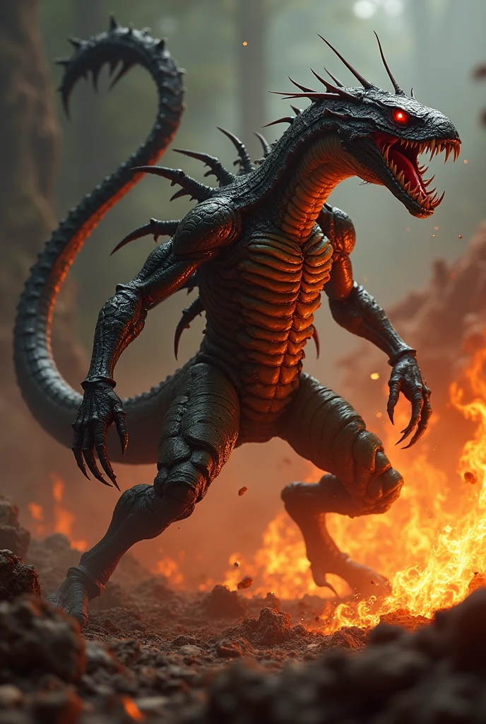 One scorpion and one cobra combind body look ,danger and burning look