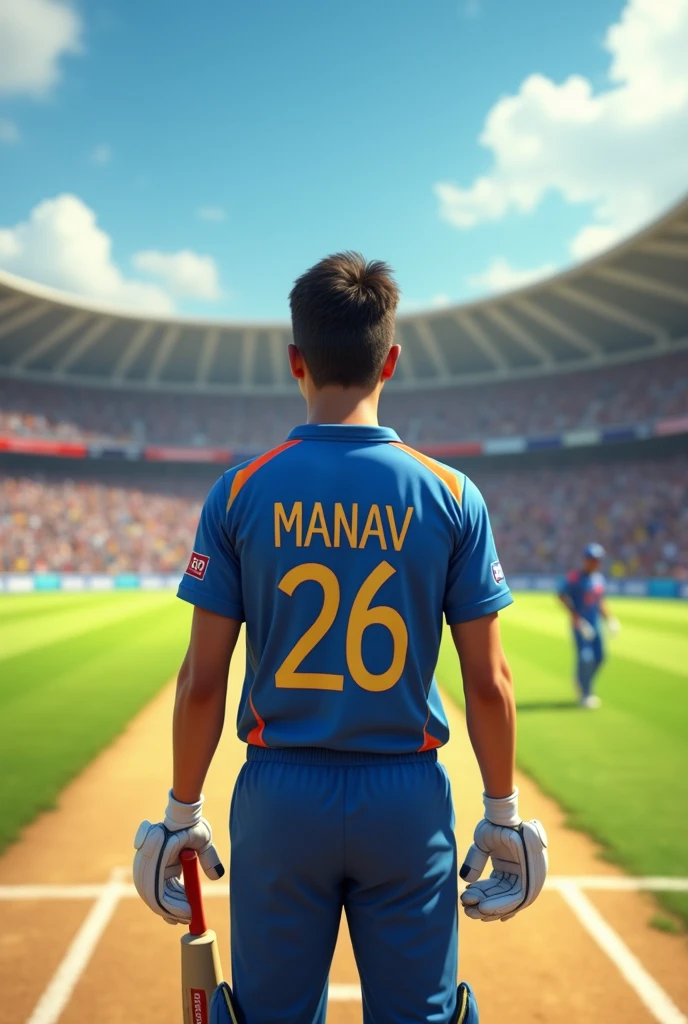 Playing cricket the name of manav t shirt 