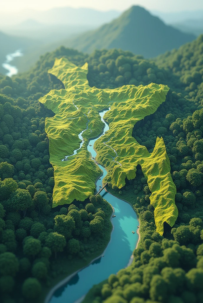 I want to creat a 3D image of the sylhet division map in bangladesh