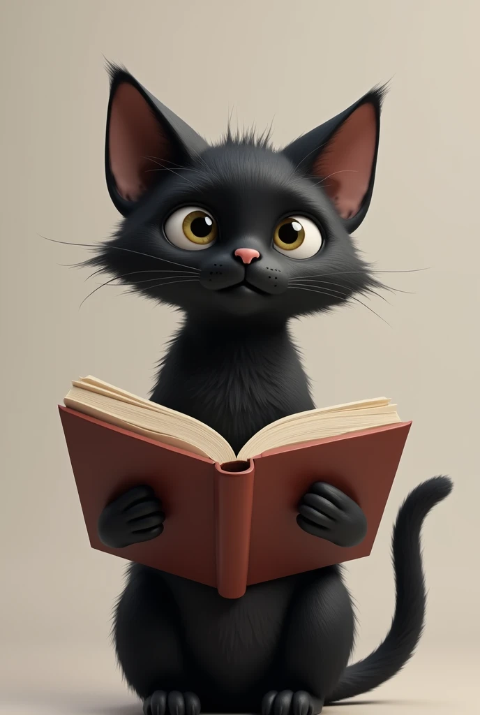 Black cat teen slim and straight hair cut open book