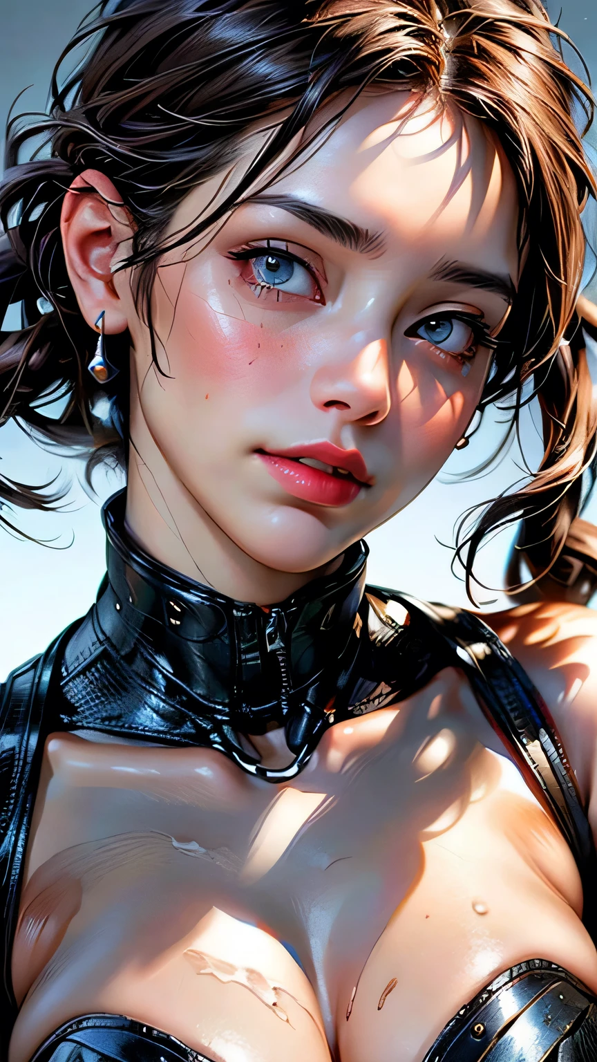 (((Face close-up)))、masterpiece, Beautiful German Girls, Brunette, Residential area, Cleavage, very detailed, Dramatic lighting, digital art trending on Artstation 8k HD high definition detailed realistic, detailed, Skin Texture, hyper detailed, realistic Skin Texture, Armature, Highest quality, 超High resolution, (Realistic:1.4), High resolution, detailed, RAW Photos, sharp, By Lee Jeffries Nikon d850 film stock photos 4 Kodak portra 400 camera f1.6 lens rich colors hyper realistic lifelike texture Dramatic lighting unrealengine trending on artstation cinestill 800, Transparent Bikini, (((Face close-up)))、Face close-up