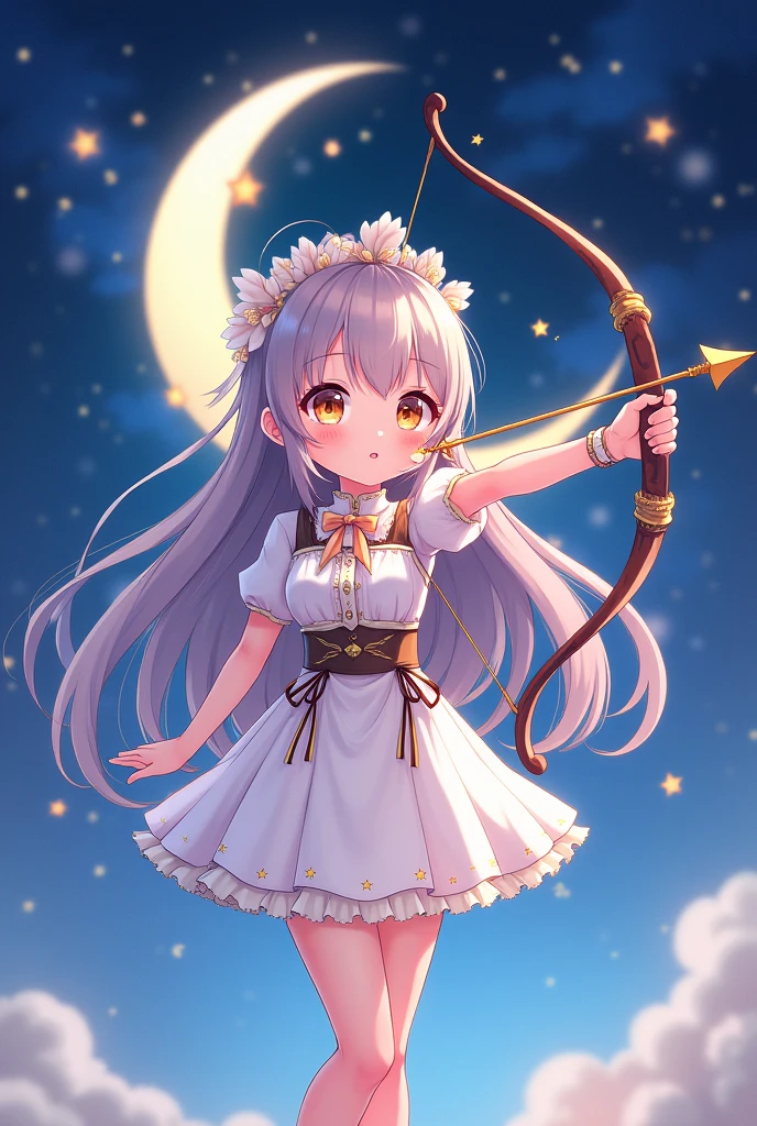 Cartoon anime mini character girl Sagittarius starry sky image costume beautiful girl innocent
