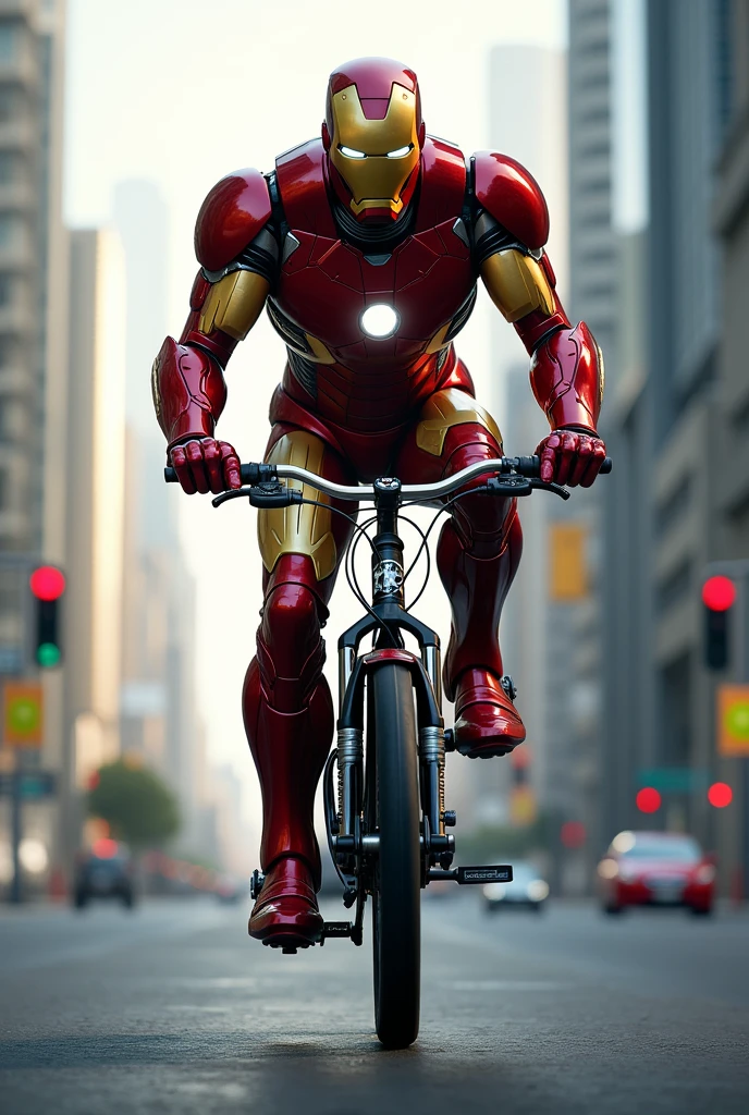 Iron man riding bicycle