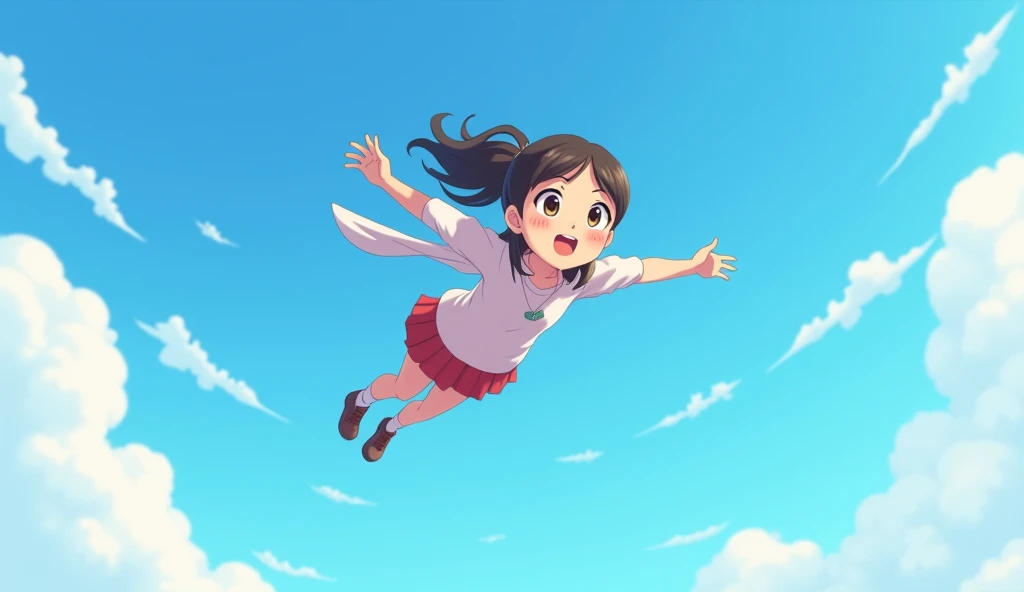 3d cartoon anime ;  She rose a little more, feeling the wind growing stronger. The higher she went, the more she realized that she didn’t need to be the biggest kite in the sky. She just needed to believe she could fly.