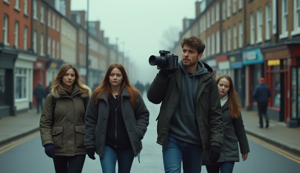 2 Sarah and 2 tom,David: Sarah's boyfriend, a 30-year-old, Emma: Sarah’s younger sister, 2,Rachel: Emma’s best friend, 23 years
David picks up the camcorder, filming the empty streets outside. “We’ll keep going,” he says, more to himself than to the others. “We’ll find somewhere safe.” But even as he says the words, he knows that safety is becoming an increasingly elusive concept.