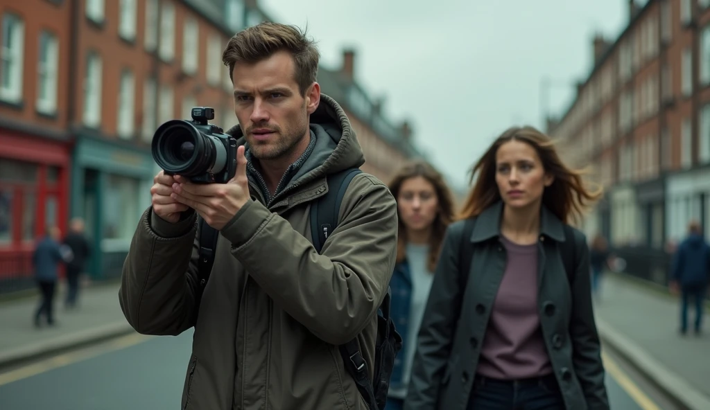 2 Sarah and 2 tom,David: Sarah's boyfriend, a 30-year-old, Emma: Sarah’s younger sister, 2,Rachel: Emma’s best friend, 23 years
David picks up the camcorder, filming the empty streets outside. “We’ll keep going,” he says, more to himself than to the others. “We’ll find somewhere safe.” But even as he says the words, he knows that safety is becoming an increasingly elusive concept.
