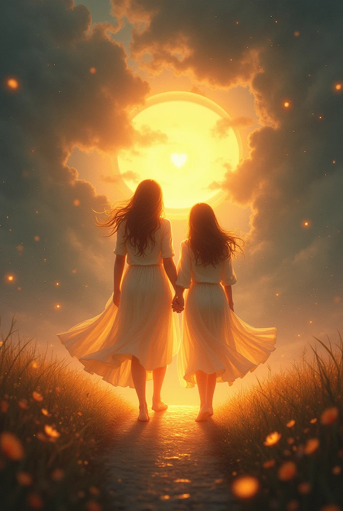 You radiate like sun infusing, hope into my everyday 
I glean as a star 
Dimming your darkness away, 
Confornting stroms side by side 
Locked iin each other's graze, 
Strolling hand in hand 
We'll shine for each other together forever and always like twilight's everlasting embrace
Image should be imaginary 
She is dreamy about him so use something to show that he is her imagination
