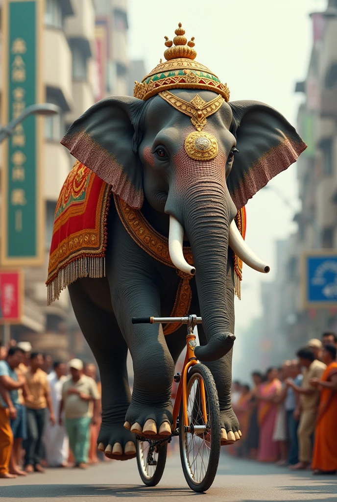 Dasara elephant going to cycle with agarbatti
