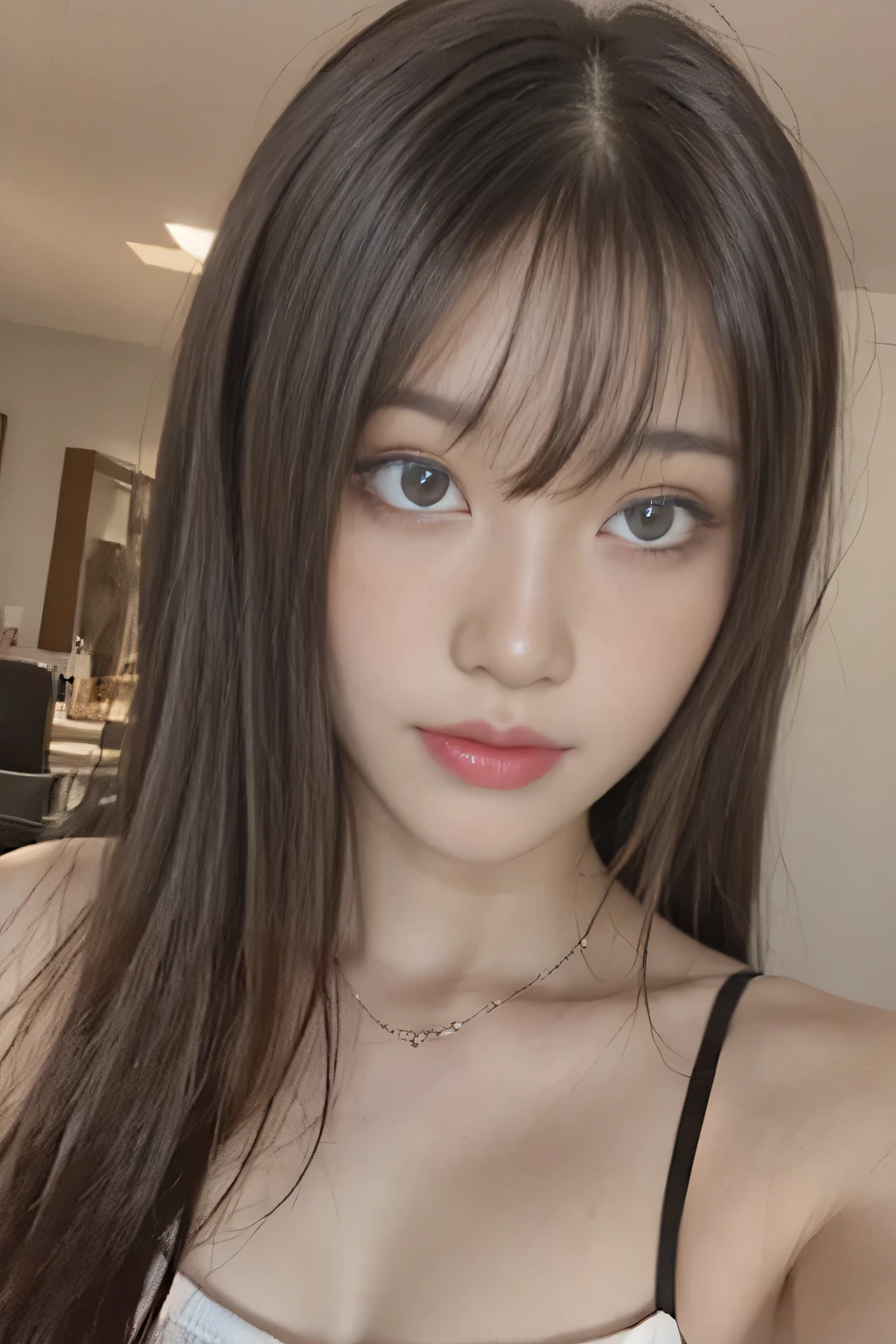 {8k},{}、{High resolution},{Clear images},,{Chest-up shot}、{a beautiful girl 18 Yo},{single eyelid},{blue eyes},,,{{White skin}},、Narrow eyes,High nose,{{Face lighting}}、、{Intellectual beauty}、{skinny}、{No makeup}、、{Face lighting},,{{Shiny Hair::Straight Hai::Parted bangs}}、