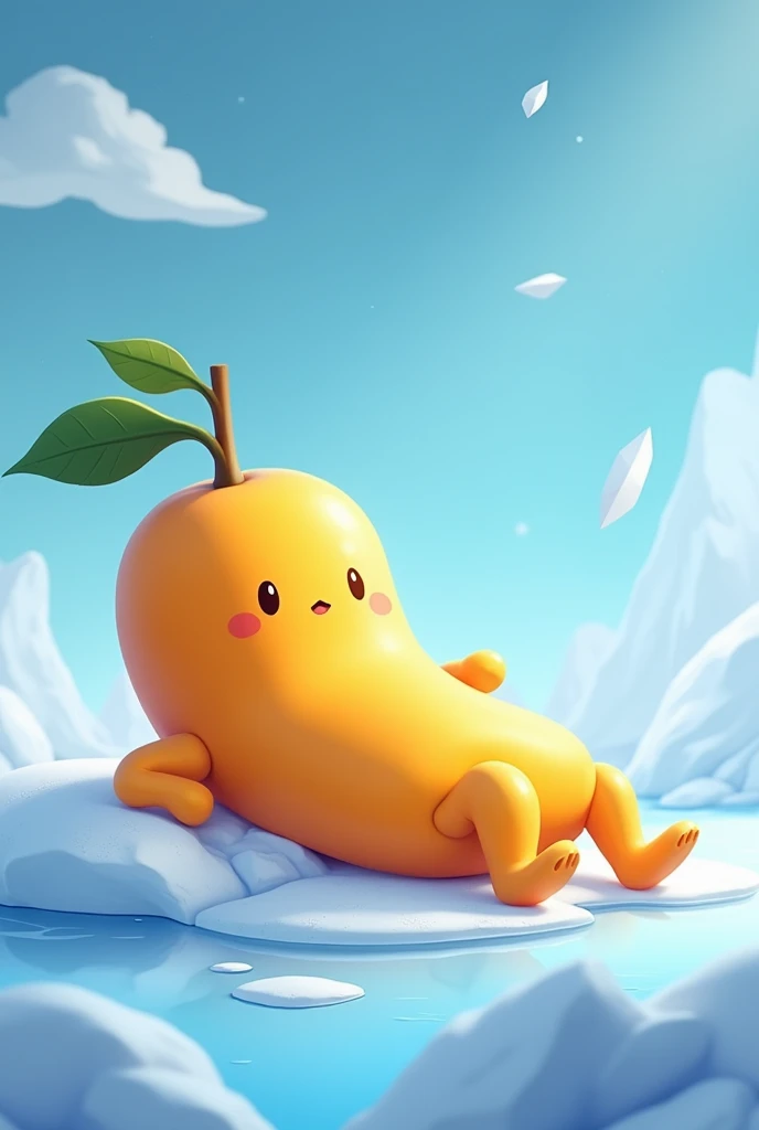 Create a thumbnail for youtube channel showing new web 3.0 telegram project name mango lay down on ice by mentioning new tap to earn project