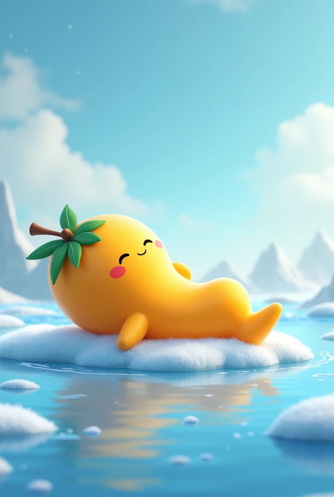 Create a thumbnail for youtube channel showing new web 3.0 telegram project name mango lay down on ice by mentioning new tap to earn project
