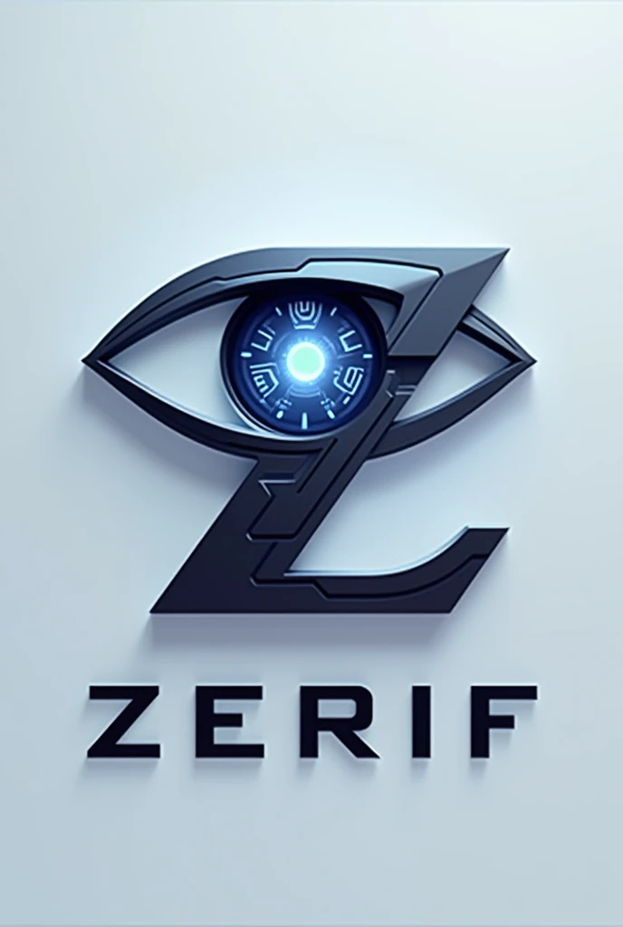 Logo for a space security company named Zerif, eye and lock shaped, stylish "Z"