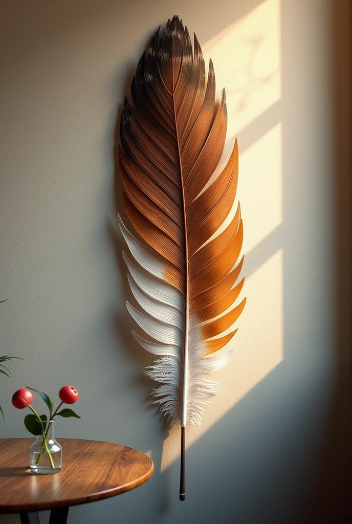 I want to create a different and unique wall art of eagle feather for cafe.