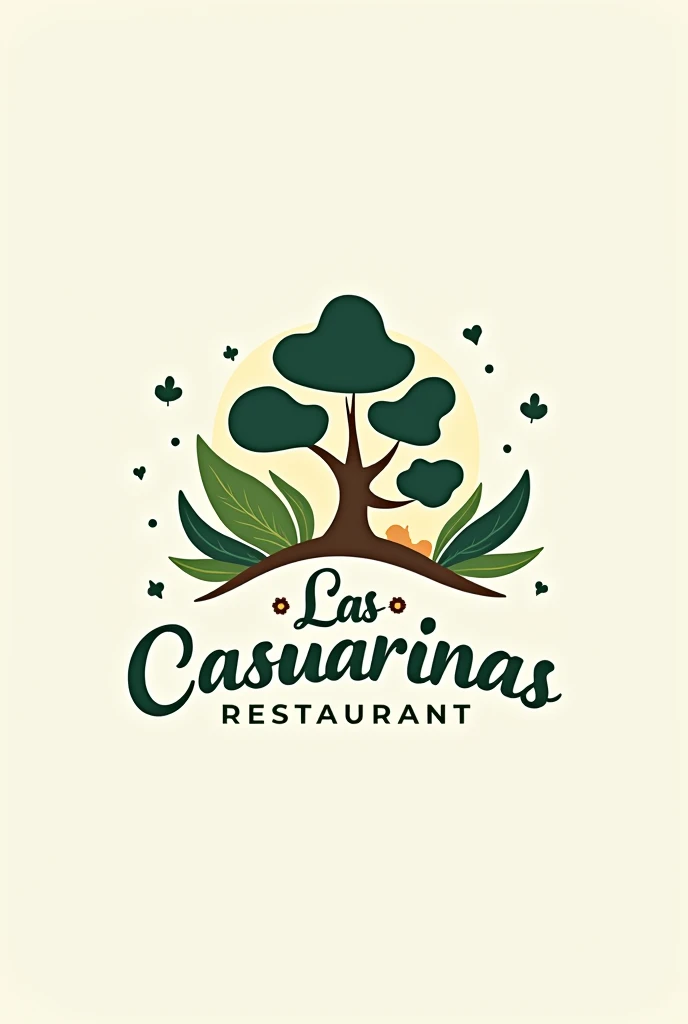 A logo for a restaurant that will be called Las Casuarinas but that has some vegetation and an ascent