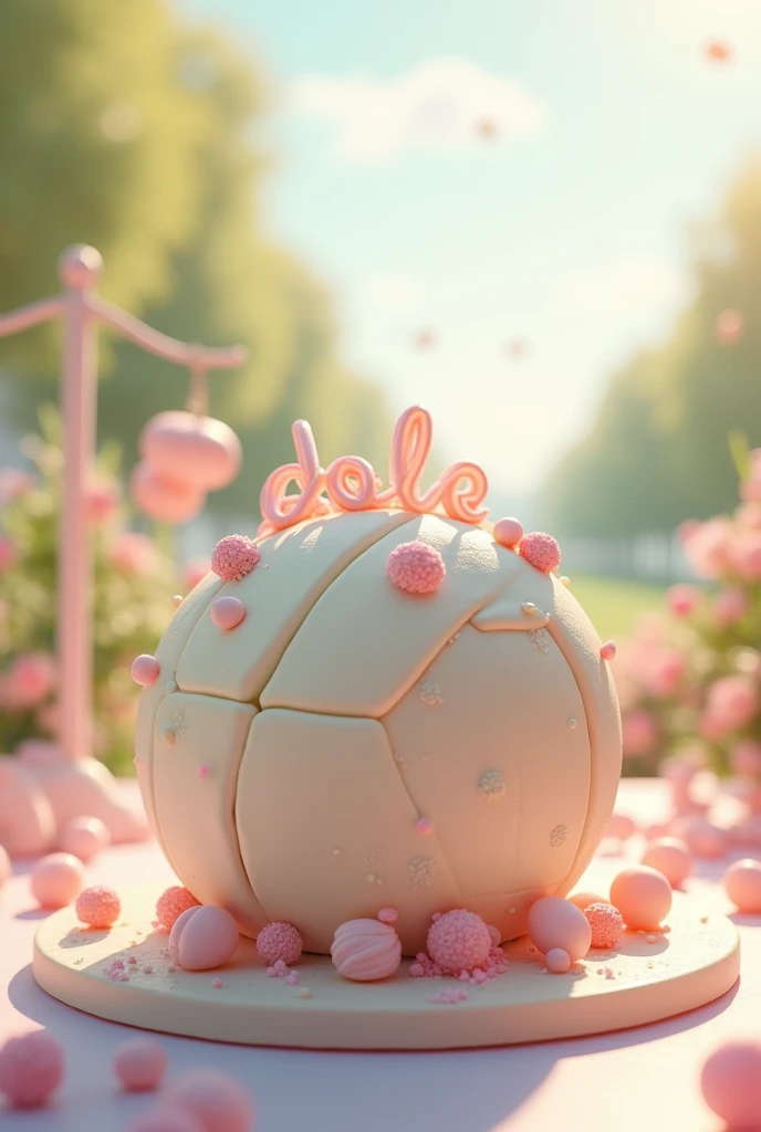 You can make a wallpaper where you make a cake in the shape of a volleyball and include something from logistics and transportation engineering and music and I want it to be pastel colors.