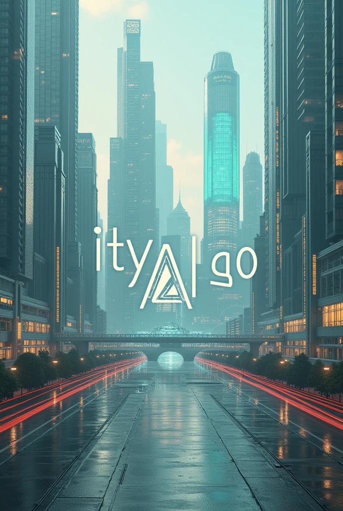 The word "C I T Y A L G O", in bone tones and pastel blue with vintage lettering