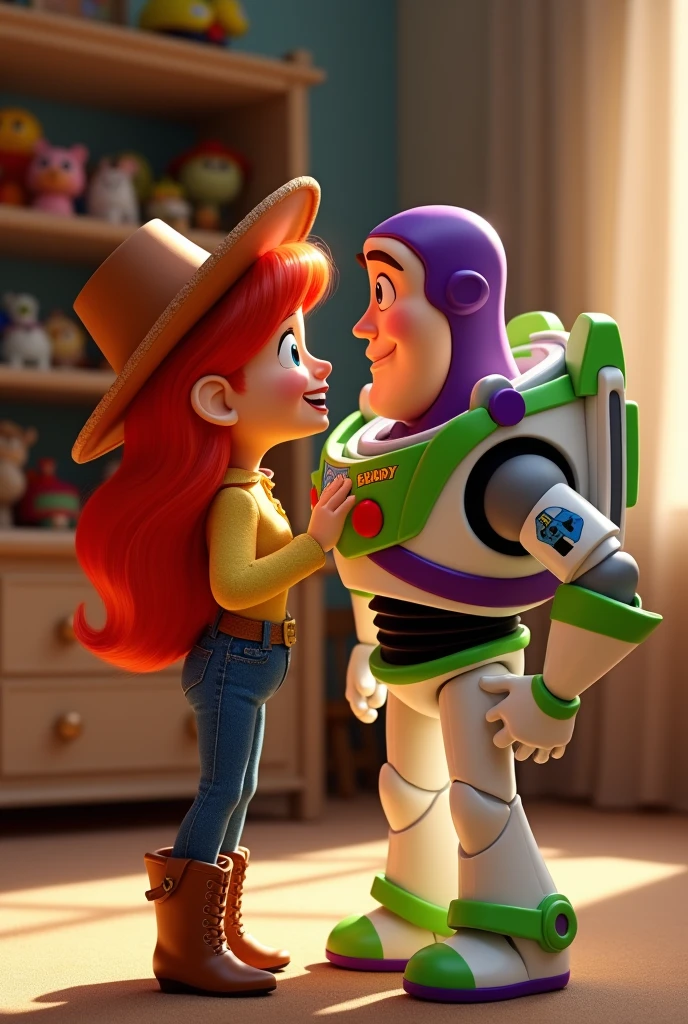 Jessy and Buzz Lightyear doll in love