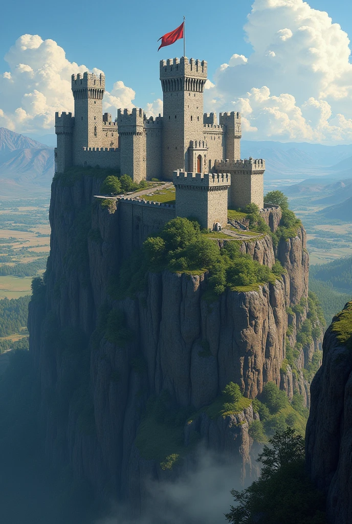 Medieval western fortress at cliff