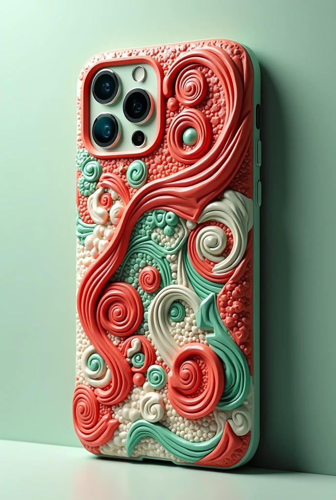 (photorealism:1.2), cellullar case , red,white,green