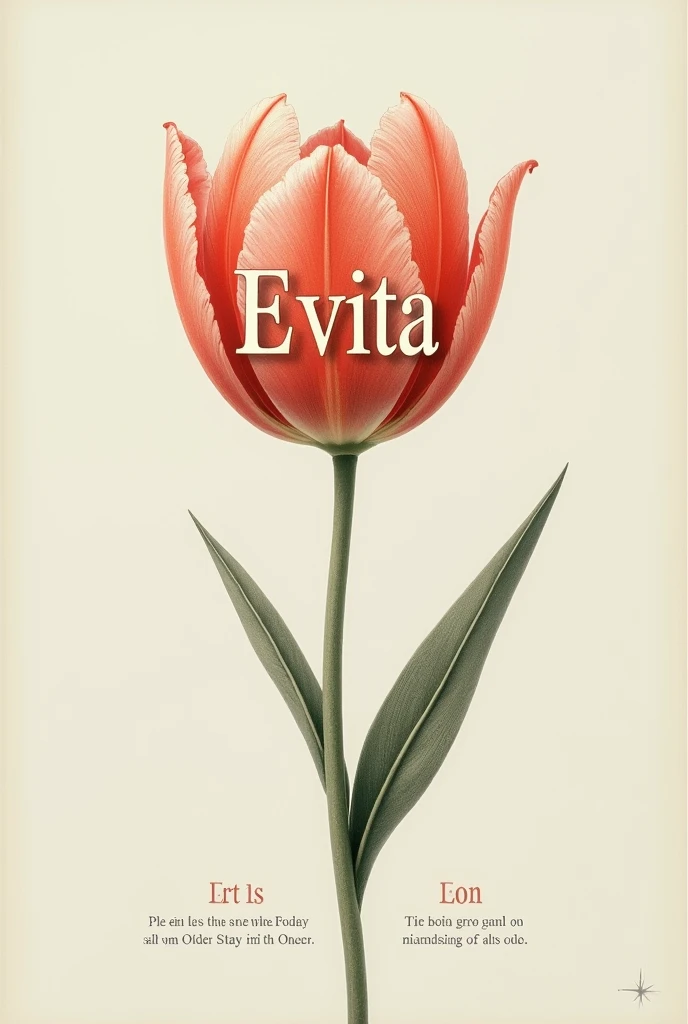I want you to make a picture of a tulip, but it looks like it was made by hand and has or is made with the word Evita inside., and that further down says: you accept the invitation ?
