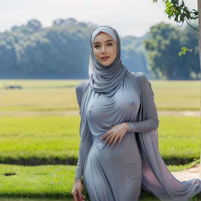 (masterpiece, best quality),(Korean face mix russia), (Slim, Tall and slender:0.8), ( in mat:1.3), (morning, Detailed aspects, very attractive :1.0), (Big breast:1.4), ((her eyes look seducting, she wants to sex:1.6)), (open mouth:1.1),
(Exposed vagina:1.0), (big Breasts:1.0), (Legs slightly open :1.0),(full-body shot:1.3),((wearing long grey hijab, undressing nude body, showing nude breasts and vagina : 1.5)), ((in the mat, in the middle of ricefield plantation,beside road of farm do)) ((undressing nude body, showing nude breasts, nipples and vagina)), ((perfect fingers perfect anatomy. Perfect face)), ((background tropical ricefield plantation)), ((clear light, no shadow)), ((perfect anatomy)), ((sweaty body, white thick milk melting from her vagina : 1.4))
